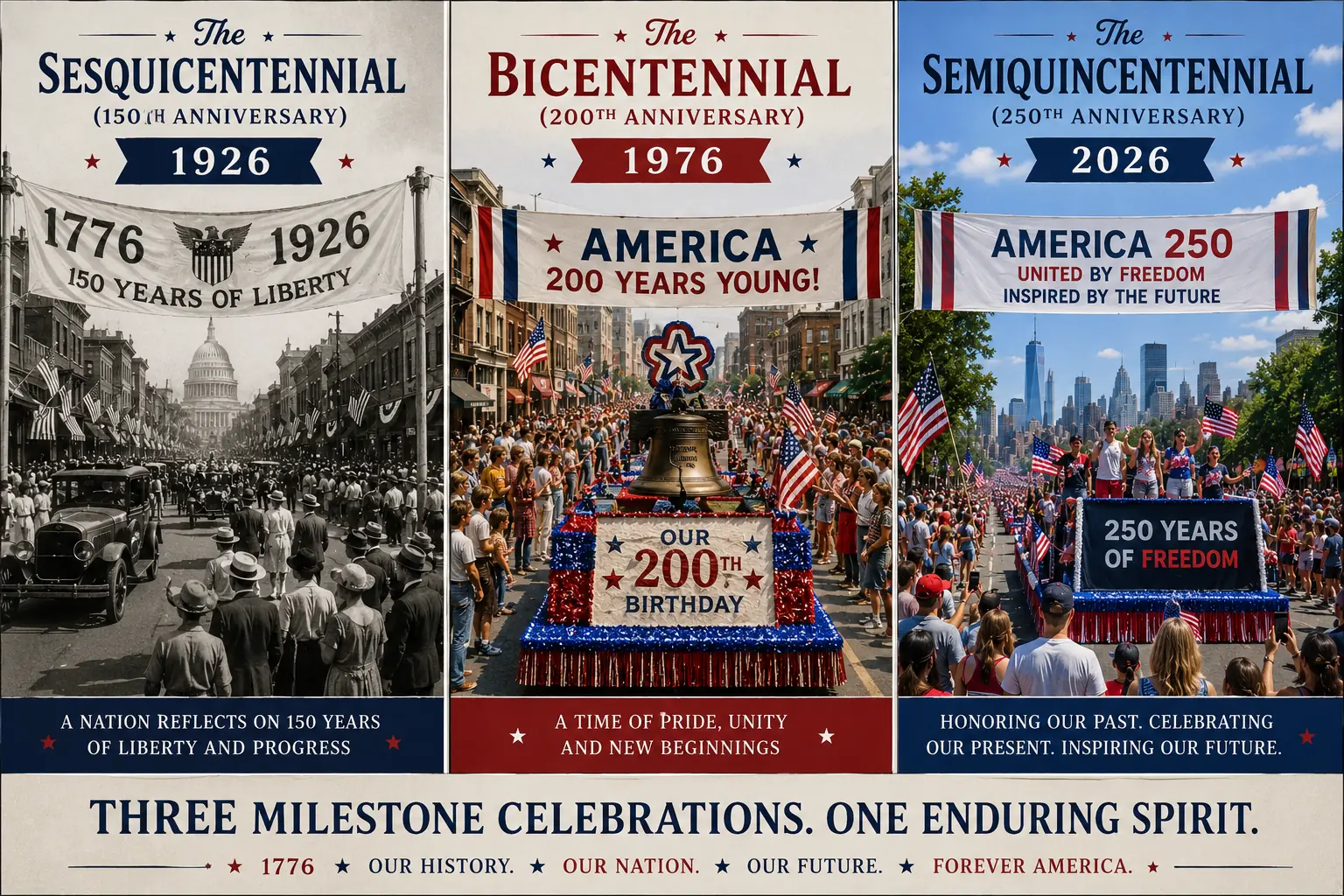 Three Great Celebrations in One Lifetime: A Perspective on America's July 4th Birthday's